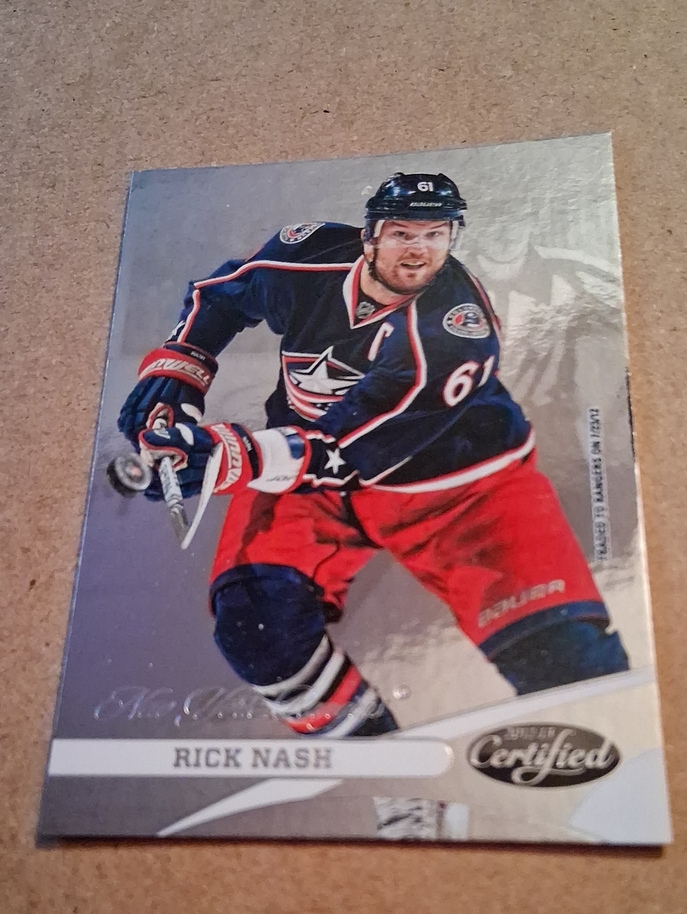 Rick Nash Columbus Blue Jackets Hockey Card - Navy & Red